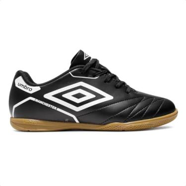 Imagem de Chuteira Futsal Umbro Manchester Jr (Preto/Branco, BR, Criança de 9 a 12 anos, Numérico, 36)