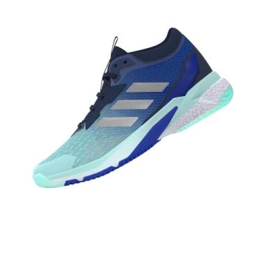 Imagem de adidas Crazyflight 5 Mid Tênis feminino para ambientes internos, Semi Flash Aqua/Zero Metálico/Azul Lúcido, 12