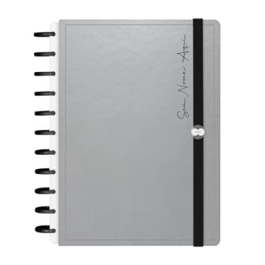 Imagem de Caderno De Disco Iscool Inteligente 140 Folhas Personalizado Solid Metallic Prata G+