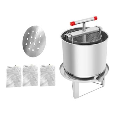 Imagem de SiaBiced Máquina de prensagem de mel, trituradora portátil de aço inoxidável, prática para produção de vinho, prensa de vinho de frutas para óleo, bagaço de