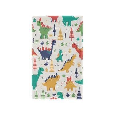 Imagem de Blueangle Placa de parede decoradora de capa em branco, tamanho padrão, 1 gangue, dinossauros fofos, capa de interruptor para quarto de escritório em casa, 4,53 x 2,76 polegadas (71)