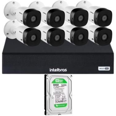 Imagem de Kit 8 Cameras Segurança Intelbras 1220b G6 Full hd Dvr 8ch 3008-C 4mp 