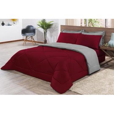 Imagem de Kit Edredom Casal Padrão Size 6 Peças Pérola - DAVY ENXOVAIS, Vermelho
