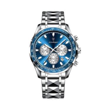 Imagem de Relógio Esportivo Masculino À Prova D'Água Em Aço Inoxidável Com Cronó