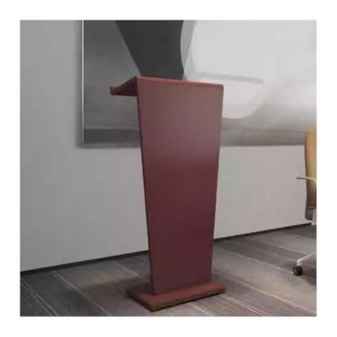 Imagem de Pódio, suporte de pódio móvel, púlpito multifuncional, suporte de madeira para palestras, adequado para salas de aula, shows, salas de treinamento, competições de debate, etc. (preto, modelo normal)