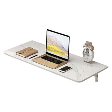 Imagem de Mesa de trabalho dobrável montada na parede para lavanderia ou mesa de estudo flutuante de bar doméstico com design suspenso (80 x 40 cm/31,5 x 12 pol.)