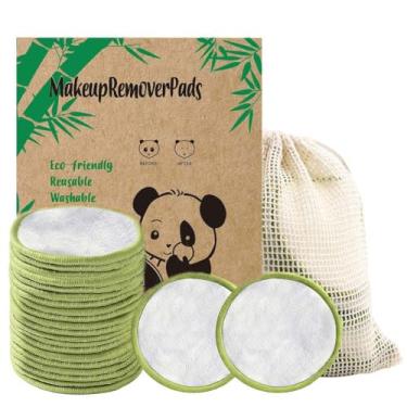 Imagem de Sopurrrdy Pacote com 20 Discos Demaquilantes Reutilizáveis com Bolsa para Roupa Suja, Laváveis, Macios E Confortáveis, para Limpeza da Pele Do Rosto, Discos de Algodão de Bambu Laváveis (Branco)