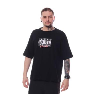 Imagem de Camiseta Bali Company Boxy Parental Advisory, Preto, g