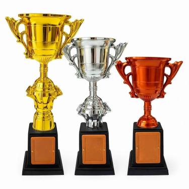 Imagem de Kit 3 Troféus Taças 1°,2°,3° Lugar 28, 24 E 19cm Campeonato-Unissex