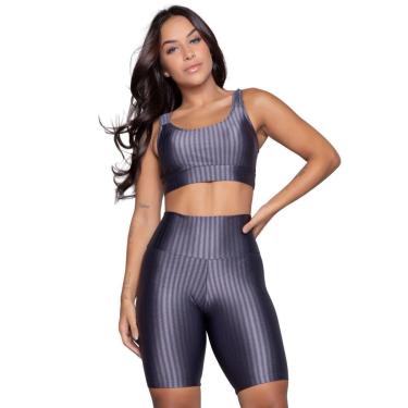 Imagem de Conjunto Fitness Feminino Vekyo – Top de Academia + Bermuda New Zig 3D para Treino-Feminino