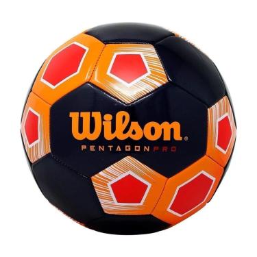 Imagem de Bola de Futebol Wilson Pentagon Pro Preto e Vermelho-Unissex