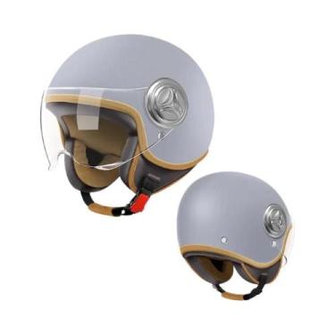 Imagem de Capacete De Motocicleta Retro Leve Unissex 3/4 Para Adultos - NONE, Ci