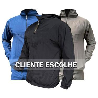 Imagem de Kit 3 Jaqueta Corta Vento Dryfit Com Touca Elastano Ziper - RM Fabrica