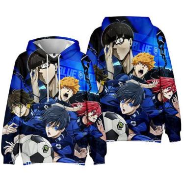 Imagem de Moletons masculinos e femininos Blues Locks Anime com capuz Casu - tai