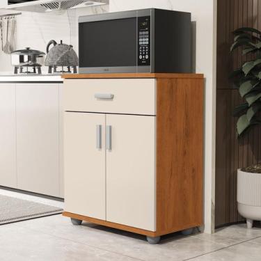 Imagem de Balcão Multiuso Mell para Forno Microondas Cedro Com Off ENVIA SOMENTE