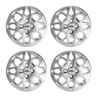 Imagem de Jogo Calota Aro 14 Ford Ka + Sedan 15 16 Emblema Resinado Prata - GFM