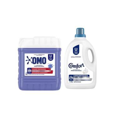Imagem de Kit Lava Roupas Lavagem Pro 7L OMO + Amaciante Perfect White 5L - OMO,