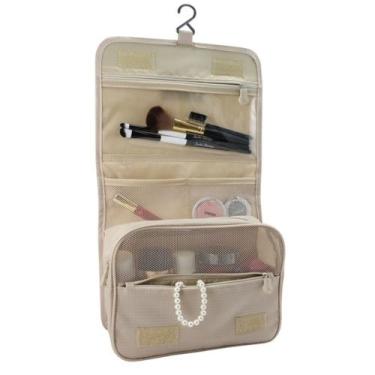 Imagem de Necessaire Organizadora De Viagem Feminina Com Gancho Maquiagem Cosmét