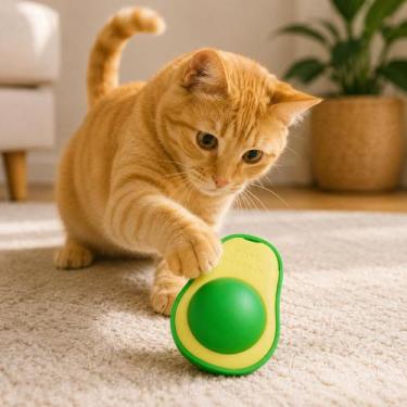 Imagem de Brinquedo Gato Catnip Abacate Interativo Mordedor Anti Estresse - BUPP