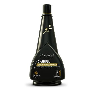 Imagem de Shampoo Extrato Folha De Mandioca 1,5l Fortalecedor Restauração Nutrição Remove Oleosidade