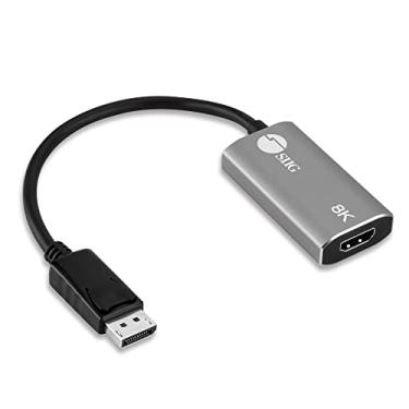 Imagem de SIIG Adaptador ativo DisplayPort para HDMI 8K, entrada de vídeo DP 1.4 para saída HDMI, unidirecional, suporta 8K 60Hz e 4K 120Hz com HDR e DSC, adaptador de cabo de monitor DP para HDMI (CB-DP2611-S1)