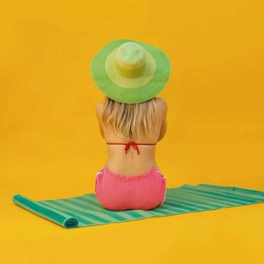 Imagem de Esteira De Praia Tamanho Pp 72x180 Cm Mor Polipropileno Azul-turquesa