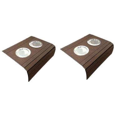Imagem de Kit 02un Esteiras Braço Sofá Porta Copos De Alumínio Tabaco