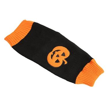 Imagem de GLOGLOW Vestuário de abóbora para cães, suéter macio de gola alta para o dia das bruxas para o outono M