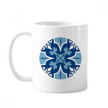 Imagem de Caneca decorativa marrocos flor azul ilustração cerâmica café porcelana xícara louça louça