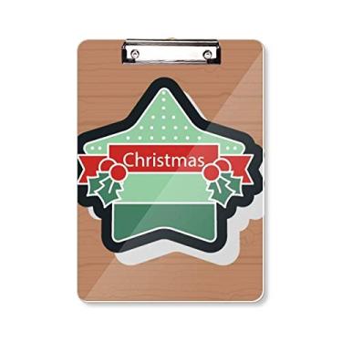 Imagem de Placa de apoio para placa de prancheta com ícone de desenho de estrela de Natal A4