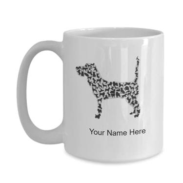 Imagem de Caneca de cachorro personalizada - Caneca de café para presentes de cachorro, ideia para meninos e meninas Amor - Caneca de café de 425 g