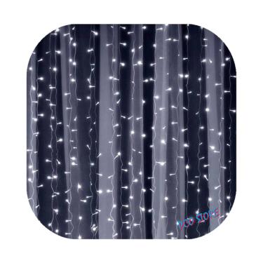 Imagem de Cortina 500 Led 3,0m x 2,5m Fixo Branco Frio Decor Festa Casa Natal 110V