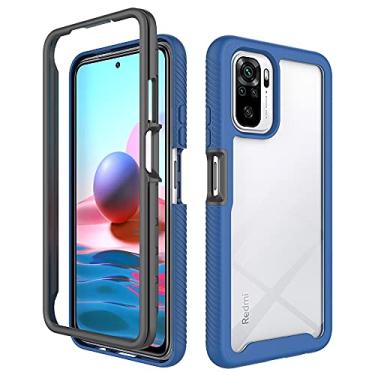 Imagem de Generic Capa protetora para Xiaomi Poco M5s, amortecedor frontal de PC + capa traseira de TPU, antiderrapante, azul