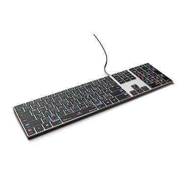 Imagem de Teclado de alumínio Davinci Resolve Pro retroiluminado – Windows – EUA – Atalhos pré-programados, estrutura de alumínio durável, conectividade USB-A Plug-and-Play