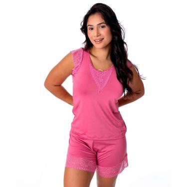 Imagem de Pijama IMI Lingerie Baby doll Short Doll Renda Conforto Diva ROSA
