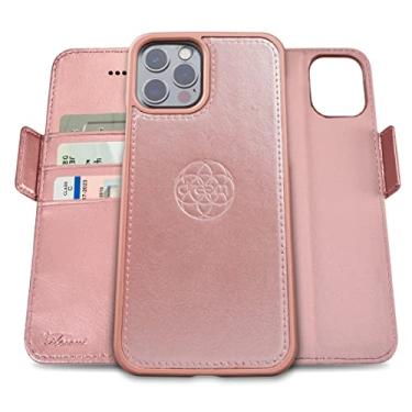 Imagem de Dreem Fibonacci 2-in-1 Wallet Case for Apple iPhone 12 Pro Max - Luxury Vegan Leather, Magnetic Detachable Shockproof Phone Case, RFID Card Protection, 2-Way Flip Stand - Rose