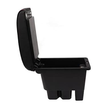 Imagem de Organizador de Armazenamento do Console do Carro, Caixa de Armazenamento do Organizador do Console Central Linha Vermelha de Superfície Preta de Baixo Nível de Ruído Firme