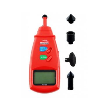 Imagem de Tacômetro Digital Contato Rotação Faixa 0,5 A 19999 Rpm Velocidade Td-