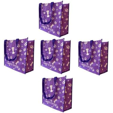 Imagem de Bolsa Ecobag Ecologica Kit 5 Uni Retornavel Sacola De Ombro Mercado Co