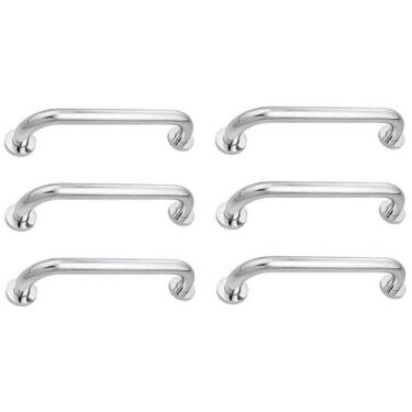 Imagem de Alça de Apoio 30cm Barra Inox Kit 6 Unidades Idoso Cadeirante Deficien