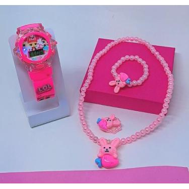 Imagem de Kit Relógio Digital Pisca Luz Led Colorido Toca Musica Disney +Conjunt