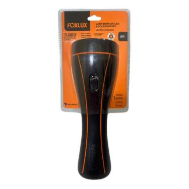 Imagem de Lanterna 11 Led Foxlux Preta Recarregável Bivolt Luz Branca