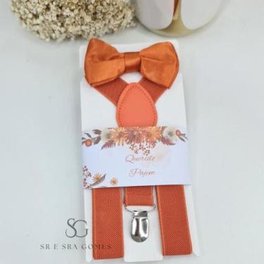 Imagem de Kit Pajem Daminha Infantil com laço de cabelo kit Suspensório e Tags e