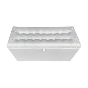 Imagem de Recamier puff baú em solteiro 100% mdf - branco - material sintético -
