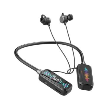Imagem de Fones de ouvido sem fio com faixa de pescoço, longo tempo de reprodução, capacidade de carregamento rápido, slot para cartão TF, Bluetooth 5.4, fones de ouvido para esportes