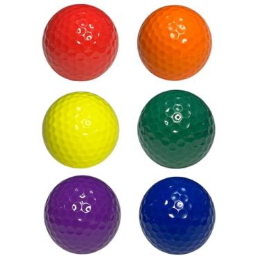 Imagem de Bolas de golfe em miniatura – Mini bolas de golfe coloridas – Pacote com 6, vermelho, amarelo, azul, laranja, verde, rosa