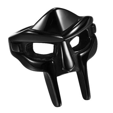 Imagem de Anéis Viking MF Doom para homens, máscara espartana de gladiador romano de aço inoxidável para capacete e máscara facial, Aço inoxidável, Sem pedra preciosa