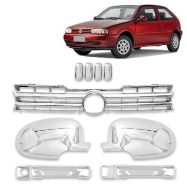 Imagem de Kit Aplique Maçaneta+Par Retro+Grade Diant+Tampa de Válvula de Pneu Pa