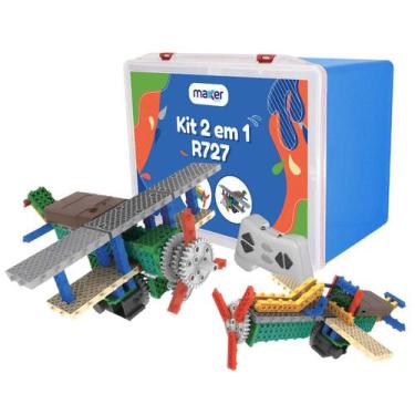 Imagem de Robótica Educacional Avião Controle Brinquedo Kit 2 em 1 - R727 - KIT 