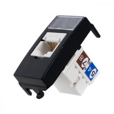 Imagem de Modulo Margirius Sleek 1 Tomada Rede Rj45 Preto 16539, Preto